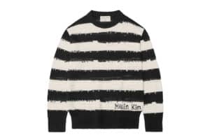 Matin Kim Stripe Vintage Loose Pullover Black (W) PO003