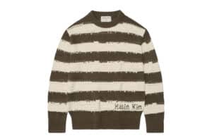 Matin Kim Stripe Vintage Loose Pullover Khaki Brown (W) PO003