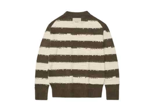 Matin Kim Stripe Vintage Loose Pullover Khaki Brown (W) PO003 - Image 2