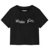 Matin Kim Unbalance Typo Logo Crop Top Black TS007
