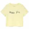 Matin Kim Unbalance Typo Logo Crop Top Yellow TS007