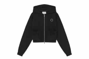 Matin Kim Volume Pocket Crop Zip Up Hoodie Black JP006