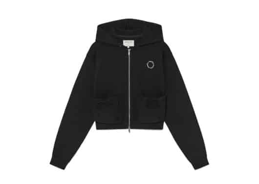 Matin Kim Volume Pocket Crop Zip Up Hoodie Black JP006
