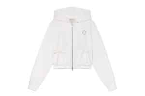 Matin Kim Volume Pocket Crop Zip Up Hoodie White JP006