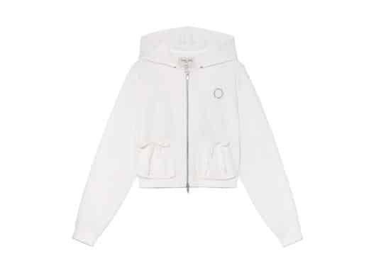 Matin Kim Volume Pocket Crop Zip Up Hoodie White JP006