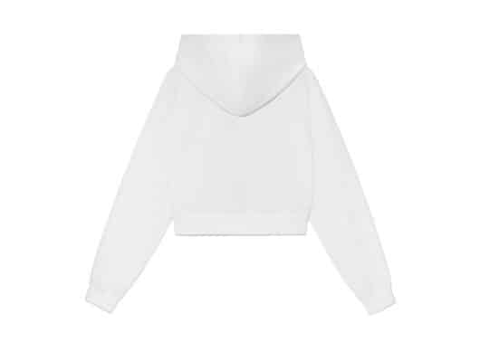 Matin Kim Volume Pocket Crop Zip Up Hoodie White JP006 - Image 2