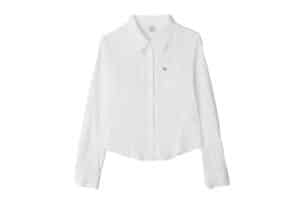 Ronron Eyelet Embroidery Slim Fit Shirt White