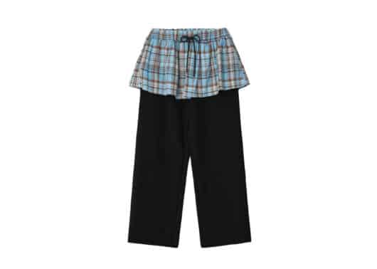 Ronron Layered Skirt Trainning Pants Black