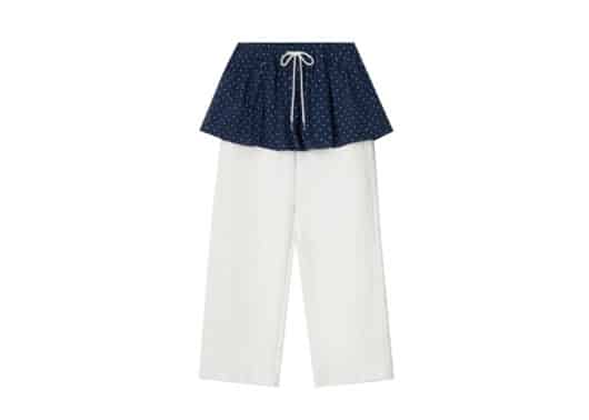 Ronron Layered Skirt Trainning Pants White