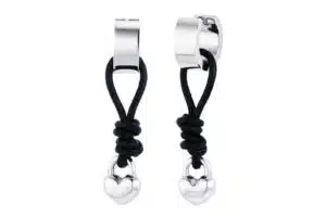 Sentiments Earring Silver Black No.255