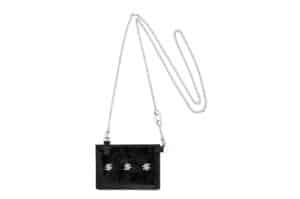 Sentiments Spiky Leather Card Wallet Cross Necklace Silver No.629