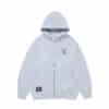 ADLV Shinchan Basic Logo Zip Up Hoodie Grey Front View