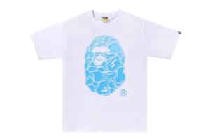 Bape Abc Sea Surface Camo Ape Head Tee White
