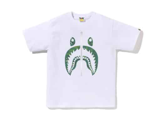 Bape Bitmap Shark Tee White Green