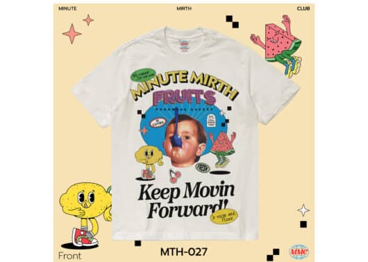 Minute Mirth Club Fruits Baby Face Tee Cream Style.27
