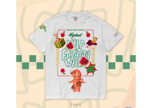 Minute Mirth Club Highest Watermelon Apple Pattern Tee White Style.40