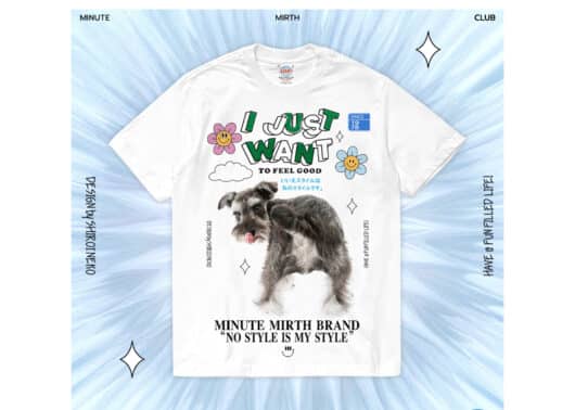 Minute Mirth Club I Just Want to Feel Good Tee White Style.34