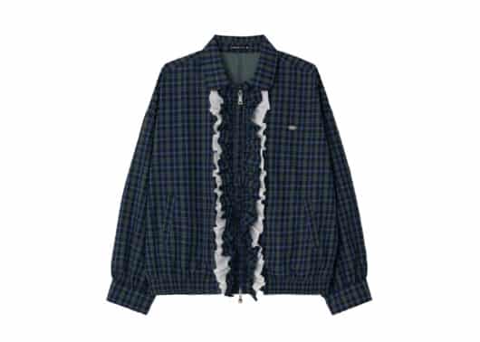 Ronron Vintage Ruffle Blouson Green Check