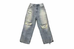 UNKNOWNWORLD Vintage Distressed Baggy Wide Jeans Blue