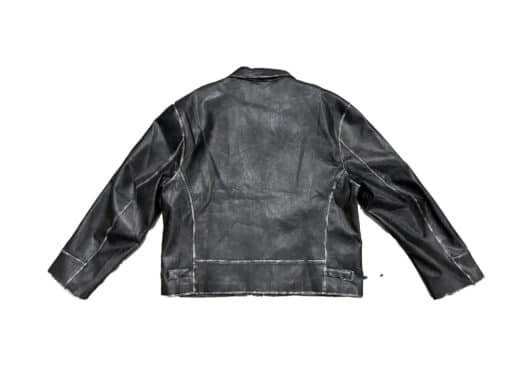 UNKNOWNWORLD Eco Leather Crop Jacket Black - Image 2