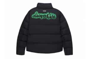 A Few Good Kids 24FW Embroidered Neon Graffiti Down Jacket Black