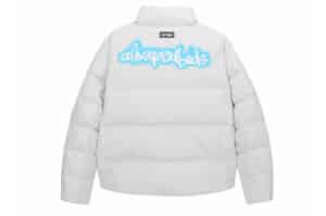 A Few Good Kids 24FW Embroidered Neon Graffiti Down Jacket Grey