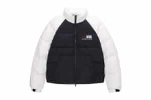 A Few Good Kids 24FW Raglan Sleeve Color Block Pocket Down Jacket Black White