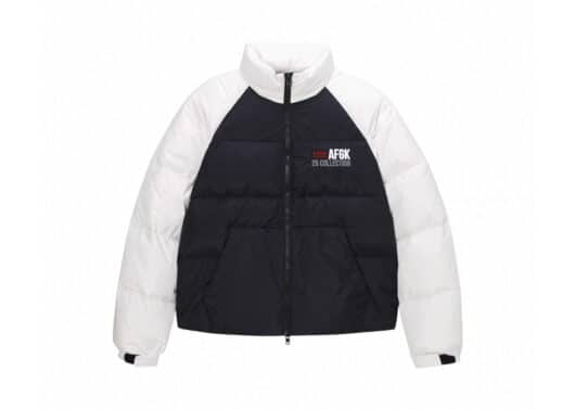 A Few Good Kids 24FW Raglan Sleeve Color Block Pocket Down Jacket Black White
