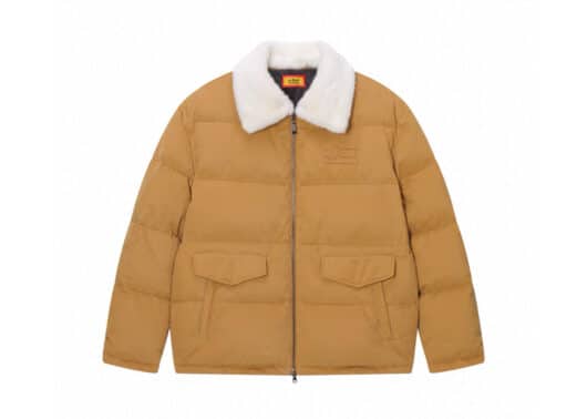 A Few Good Kids Detatchable Collar Puffer Jacket Khaki