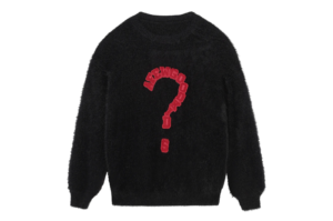 A Few Good Kids Question Mark Round Neck Sweater Black