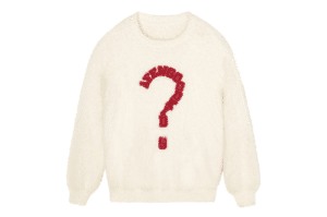 A Few Good Kids Question Mark Round Neck Sweater Natural