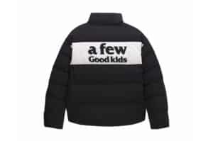 A Few Good Kids Stripe Puffer Jacket Black