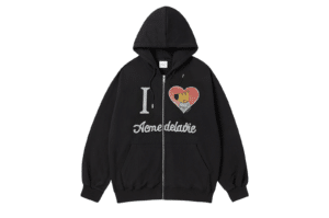ADLV Iloveyou Chill Guy Zip Up Hoodie Black