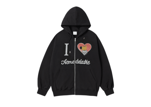 ADLV Iloveyou Chill Guy Zip Up Hoodie Black
