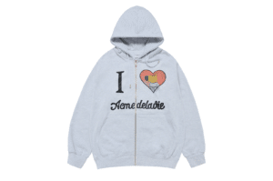 ADLV Iloveyou Chill Guy Zip Up Hoodie Grey