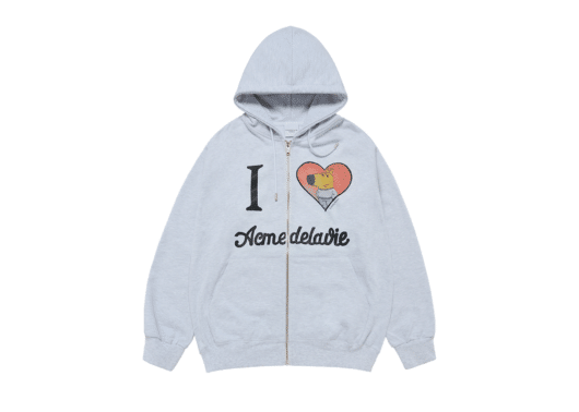 ADLV Iloveyou Chill Guy Zip Up Hoodie Grey