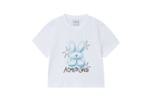 ADLV Woman Round Spray Rabbit Crop Tee White