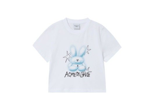 ADLV Woman Round Spray Rabbit Crop Tee White