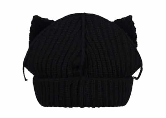 Charles Jeffrey LOVERBOY Knitted Chucky Ears Beanie Black Back View