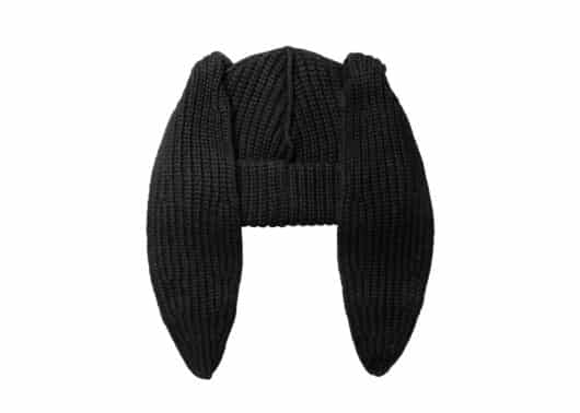 Charles Jeffrey LOVERBOY Knitted Chucky Rabbit Beanie Black Back View