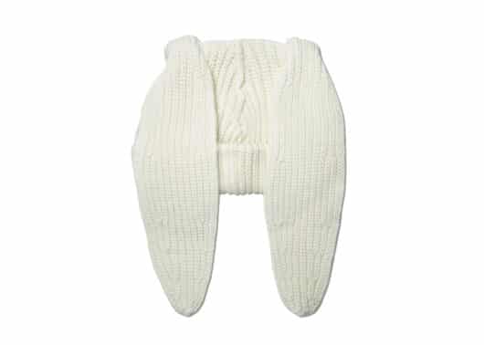 Charles Jeffrey LOVERBOY Knitted Chucky Rabbit Beanie Ecru Back View