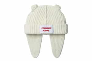 Charles Jeffrey LOVERBOY Knitted Chucky Rabbit Beanie Ecru Front View