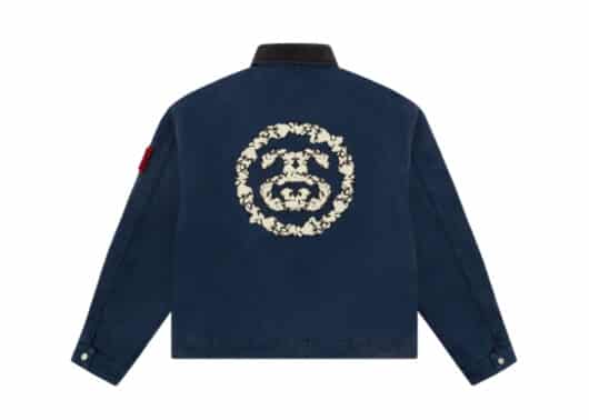Denim Tears x Stussy Never Renege Canvas Work Jacket Navy/Black - Image 2