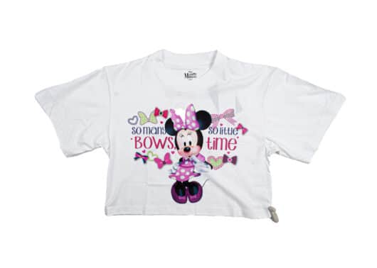 Disney Minne Mouse Crop Tee White CROP-022