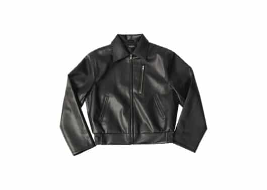Haonanhuang Classic Zipper Leather Jacket Black H434