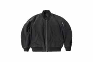 Haonanhuang Washed Bomber Jacket Dark Grey H581
