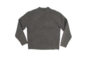 Haonanhuang Wool Blended Round Neck Knitted Sweater Dark Grey H647