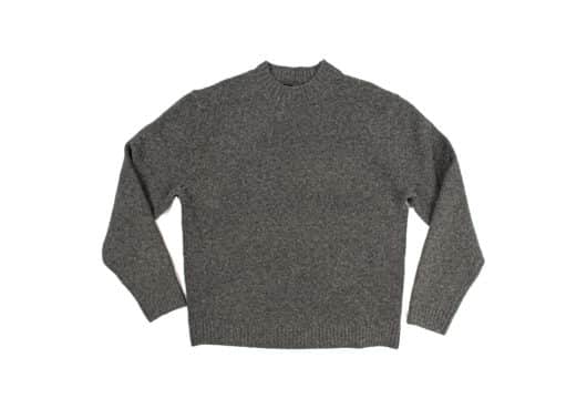 Haonanhuang Wool Blended Round Neck Knitted Sweater Dark Grey H647