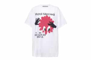 Mardi Mercredi Big Flower Man Unisex Tee White Front View