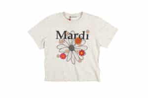 Mardi Mercredi Flowermardi Blossom Slim Tee Oatmeal Black